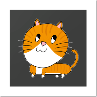 Cartoon Orange Tabby Cat Posters and Art